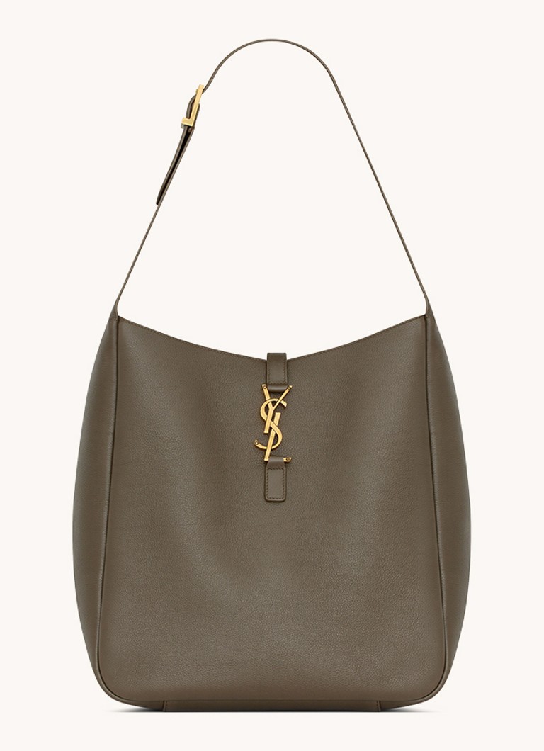 Saint Laurent Dames Le 5 À 7 Large handtas van lamsleer in de kleur Groen