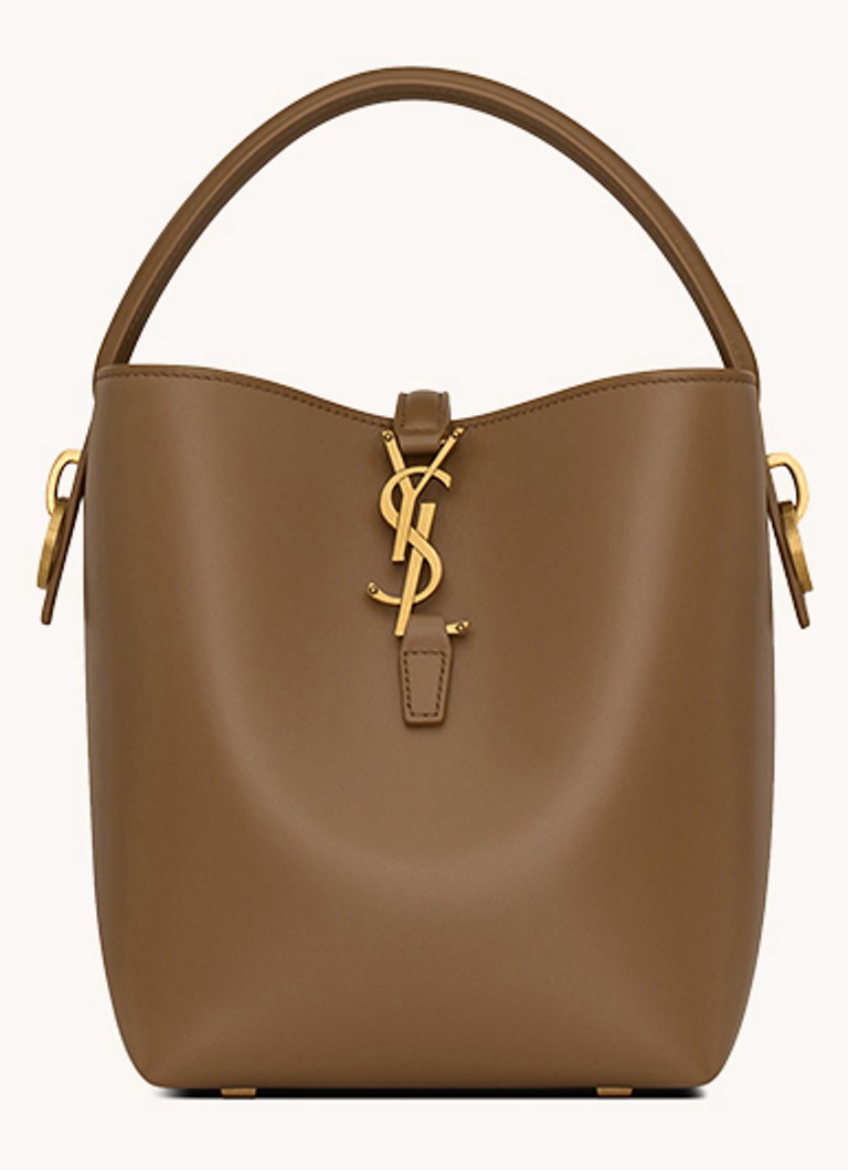 Saint Laurent Dames Le 37 Small handtas van kalfsleer in de kleur Bruin