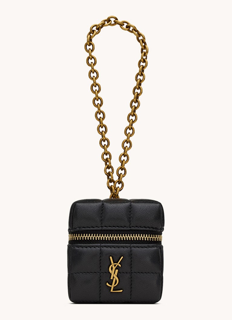 Saint Laurent Dames Cassandre Matelassé Carré handtas van quilted lamsleer in de kleur Zwart