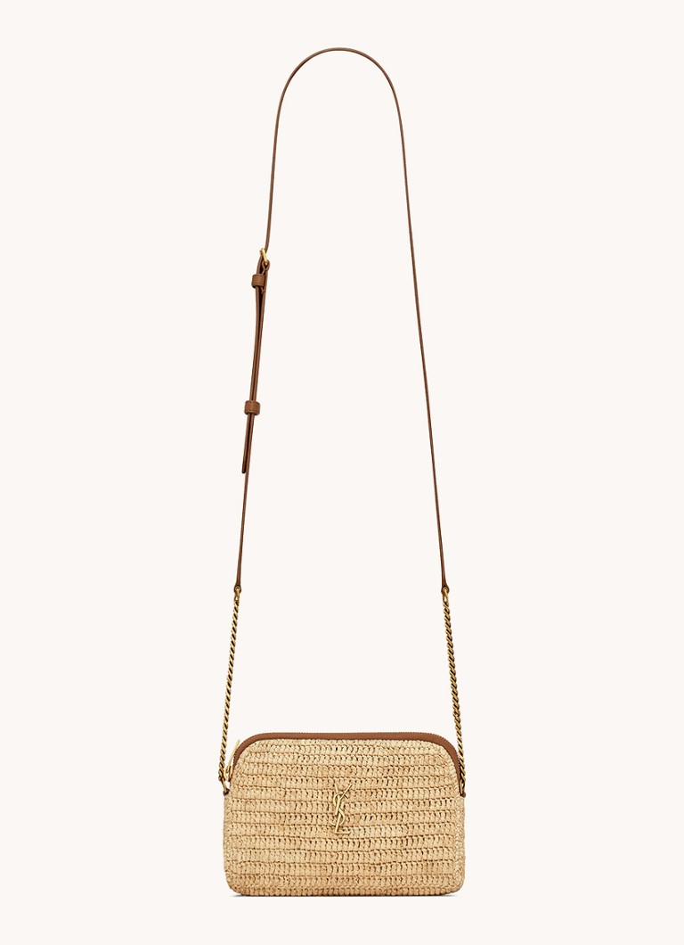 Saint Laurent Dames Gaby clutch met kalfsleren details in de kleur Beige