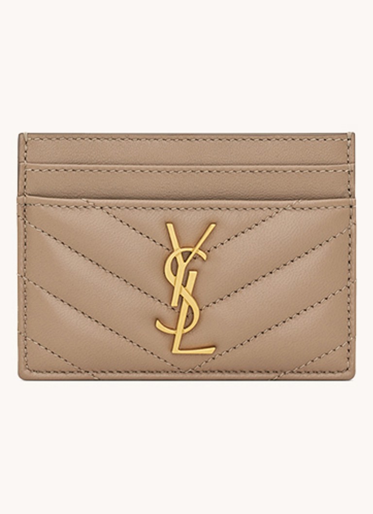 Saint Laurent Dames Cassandre Matelassé pasjeshouder van quilted lamsleer in de kleur Zand
