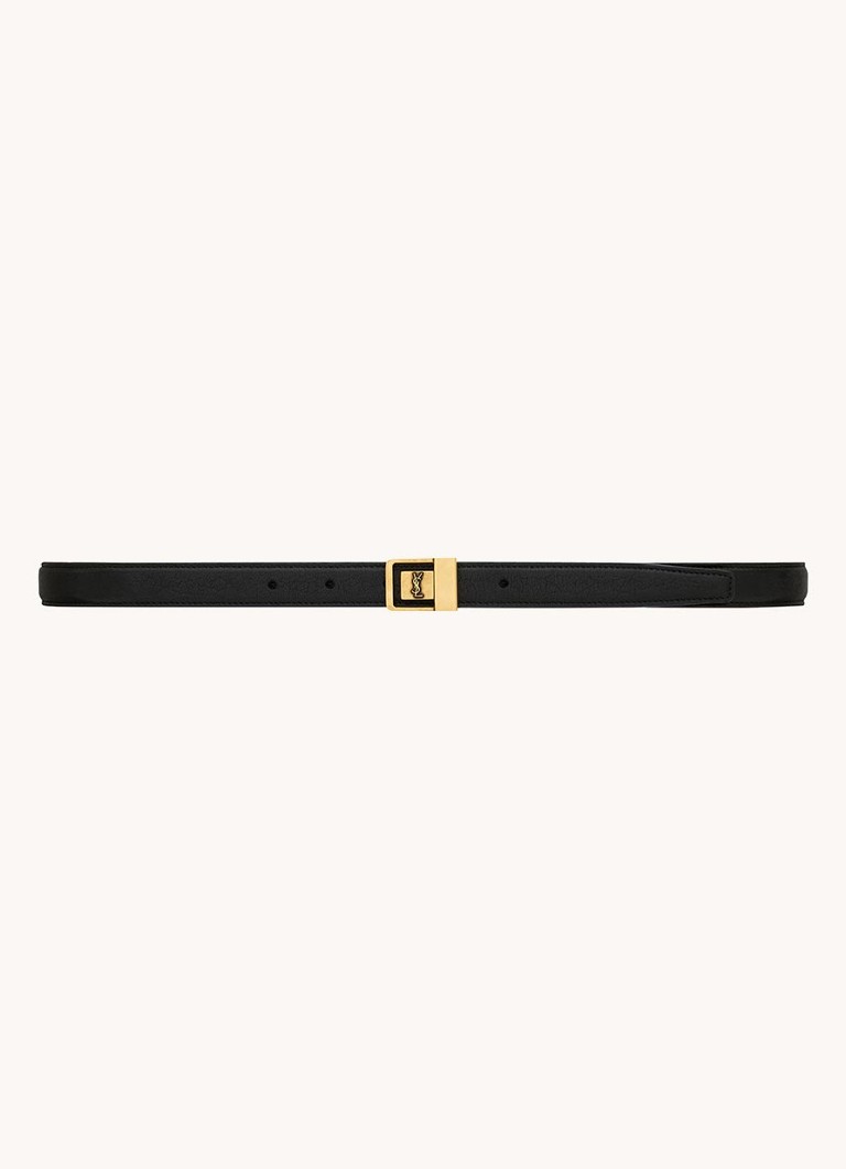Saint Laurent Dames LA 66 riem van kalfsleer in de kleur Zwart