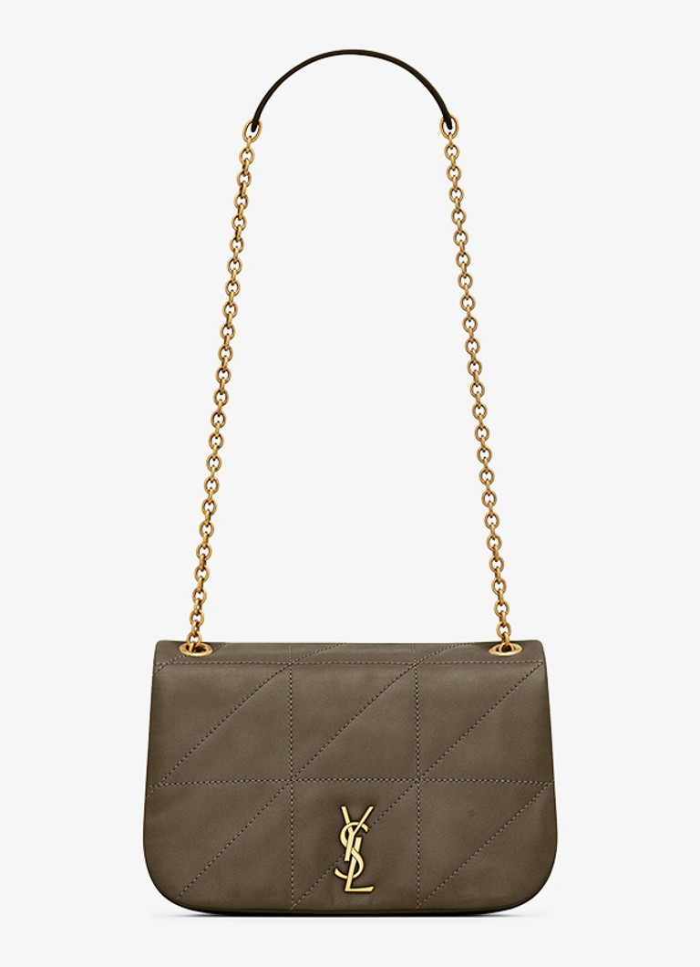 Saint Laurent Dames Jamie 4.3 Mini schoudertas van lamsleer in de kleur Bronsgroen