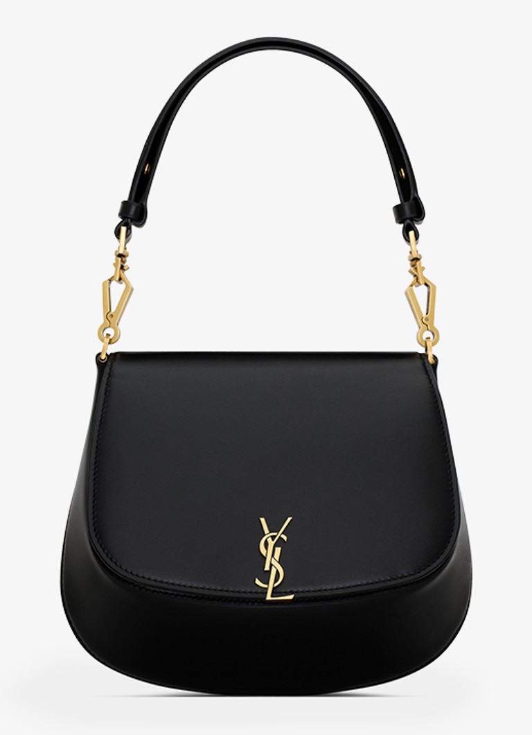 Saint Laurent Dames Top Handle schoudertas van kalfsleer in de kleur Zwart