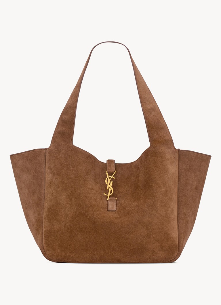 Saint Laurent Dames Le 5 À 7 Bea shopper van kalfssuède in de kleur Bruin