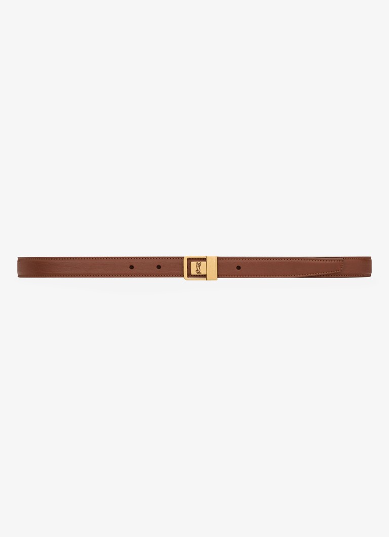 Saint Laurent Dames La 66 riem van kalfsleer in de kleur Bruin