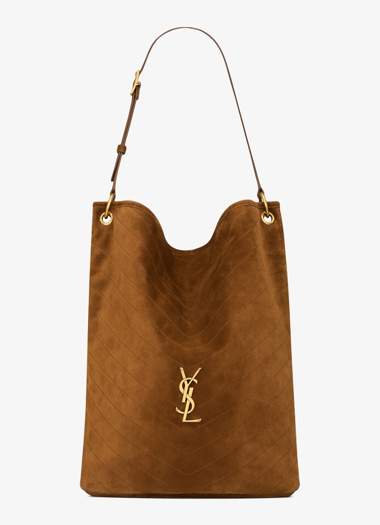 Saint Laurent Dames Niki schoudertas van kalfssuède in de kleur Bruin