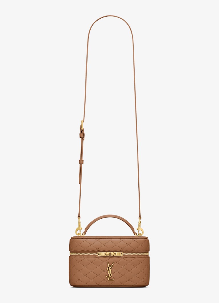 Saint Laurent Dames Gaby Vanity handtas van lamsleer in de kleur Bruin