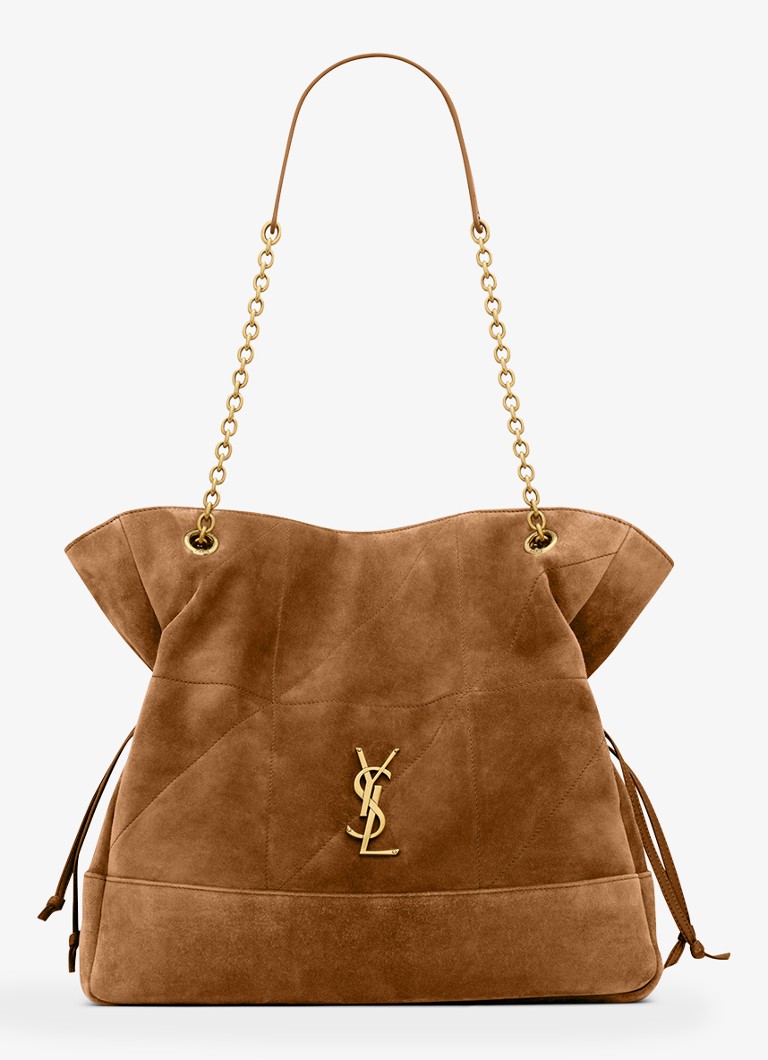 Saint Laurent Dames Jamie shopper van kalfssuède in de kleur Bruin