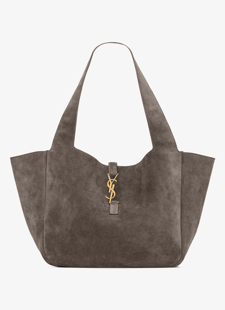 Saint Laurent Dames Le 5 À 7 Bea shopper van kalfssuède in de kleur Grijs
