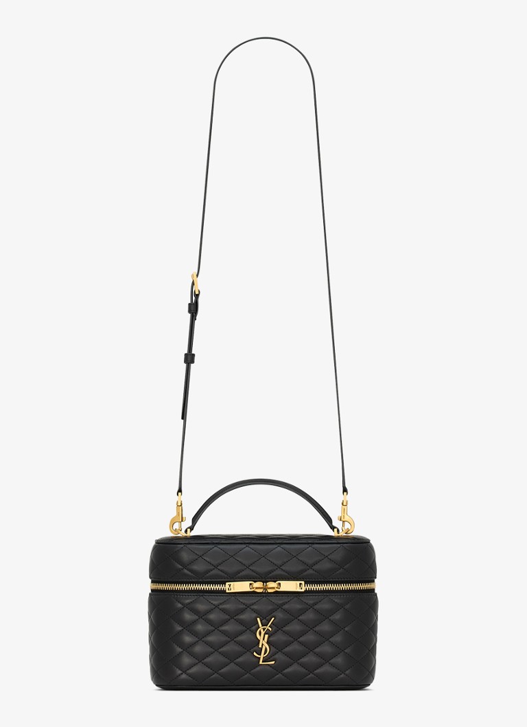 Saint Laurent Dames Gaby Vanity Large handtas van lamsleer in de kleur Zwart