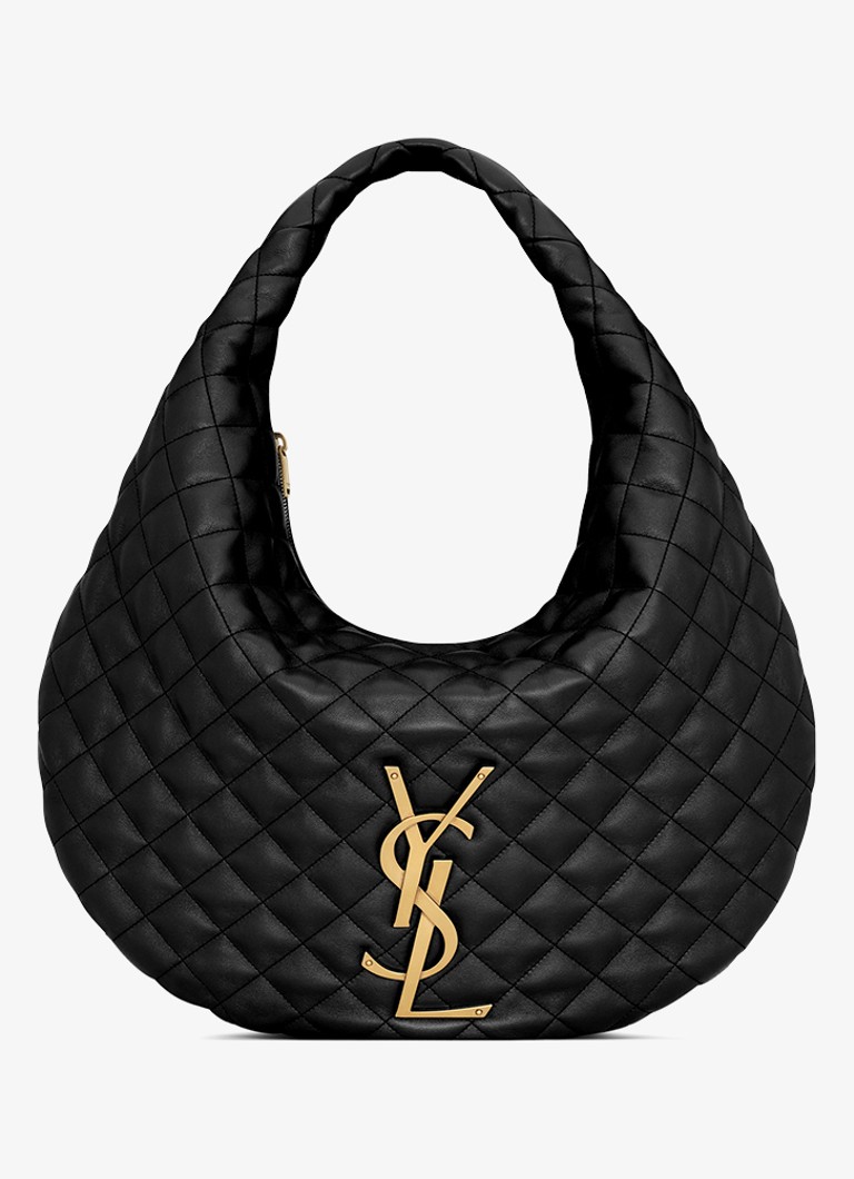 Saint Laurent Dames Icare Hobo schoudertas van lamsleer in de kleur Zwart