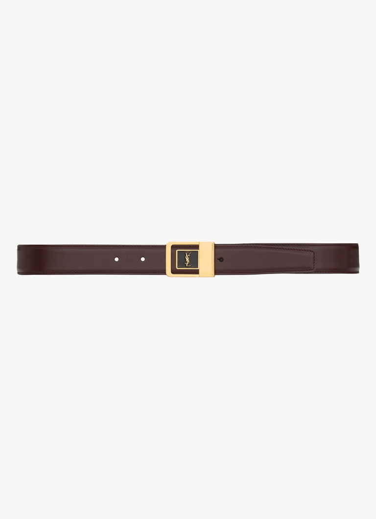 Saint Laurent Dames Boucle La 66 riem van kalfsleer in de kleur Bruin