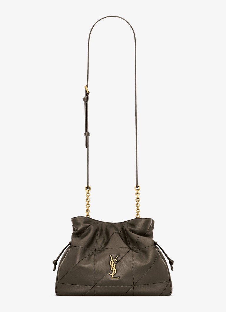 Saint Laurent Dames Jamie crossbodytas van kalfsleer in de kleur Bronsgroen