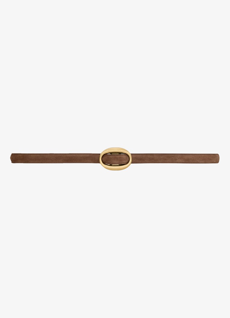 Saint Laurent Dames Boucle Ovale riem van kalfsleer in de kleur Bruin