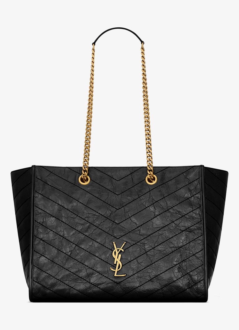 Saint Laurent Dames Eastwest Niki shopper van kalfsleer in de kleur Zwart