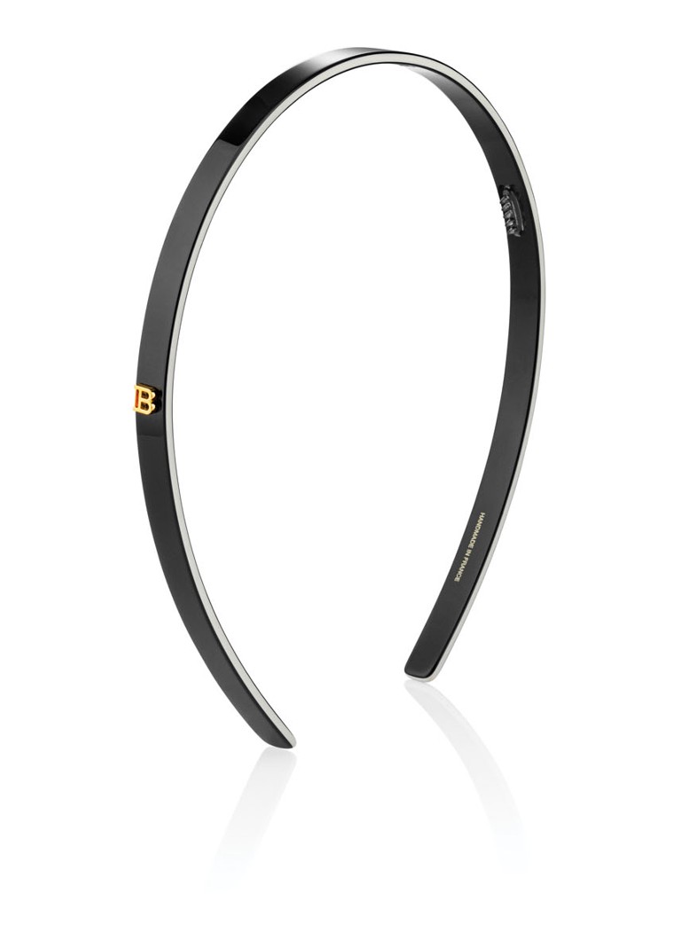 Balmain Dames Cellulose Acetate Headband - haarband in de kleur Black/White Small, maat: ONE SIZE