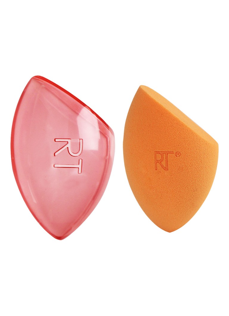Real Techniques Miracle Complexion Sponge + Case - make-upspons met houder - mini Oranje 1 maat Beauty tools - Deal