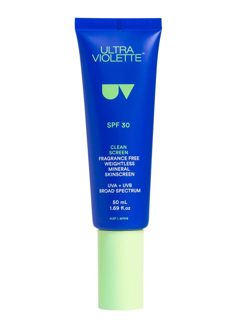 Ultra Violette Clean Screen Fragrance Free Sensitive Facial Skinscreen SPF30 - zonnebrand voor het gezicht 50ML Zonneproducten - Deal