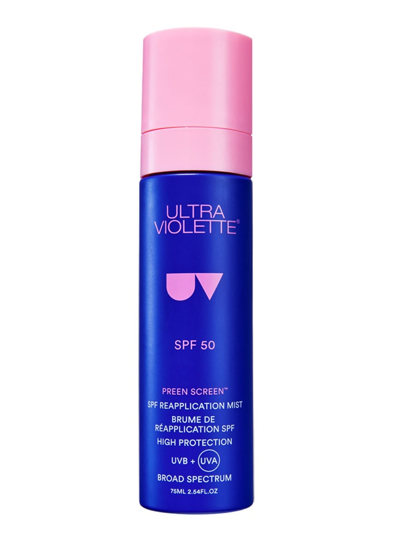 Ultra Violette Preen Screen SPF 50 Reapplication Mist - zonnebrand spray voor het gezicht 75ML Verzorging - Deal