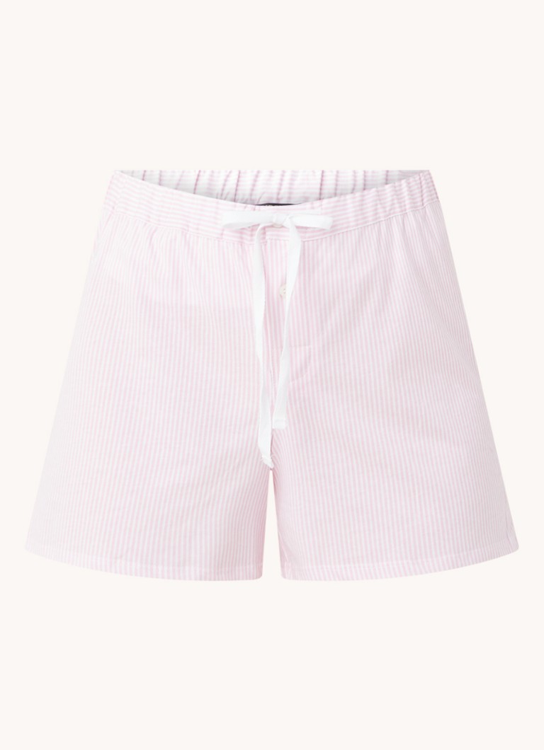 Ralph Lauren Dames Pyjamashorts met streepprint in de kleur Lichtroze, maat: S