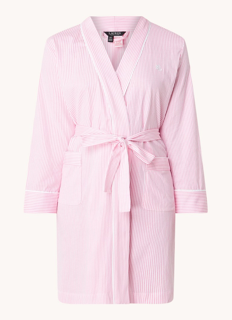 Ralph Lauren Dames Kimono met streepprint en opgestikte zakken in de kleur Lichtroze, maat: m