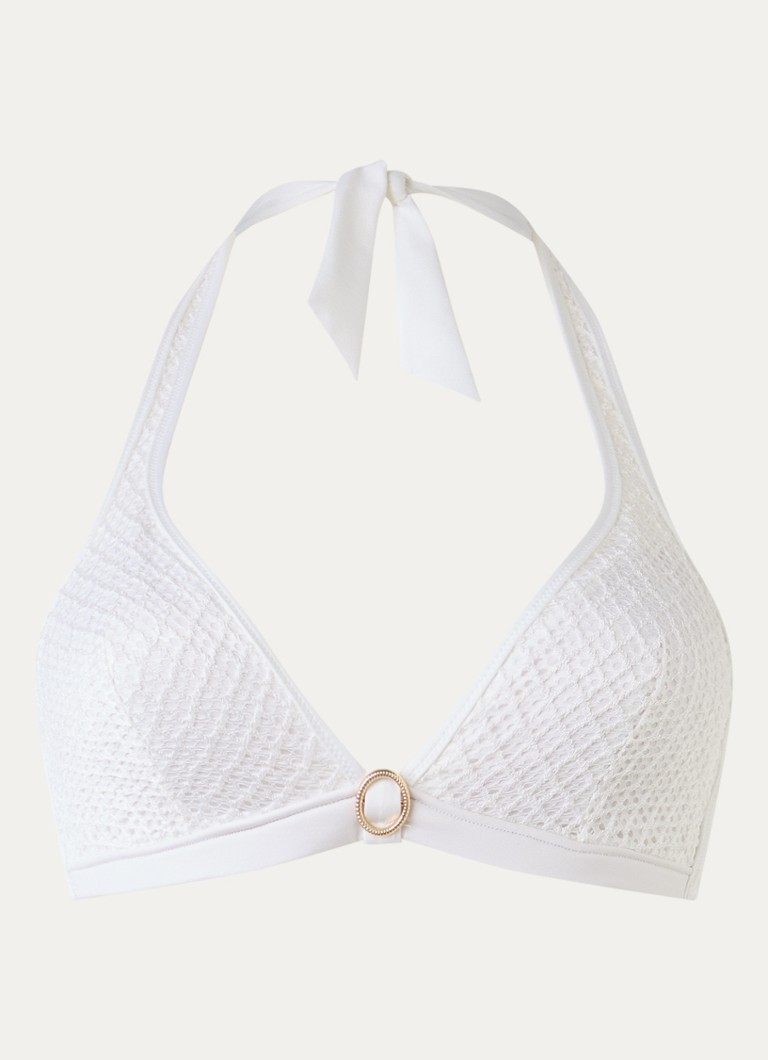 Marie Jo Dames Tinjis voorgevormde halter bikinitop met lurex in de kleur Staalblauw
