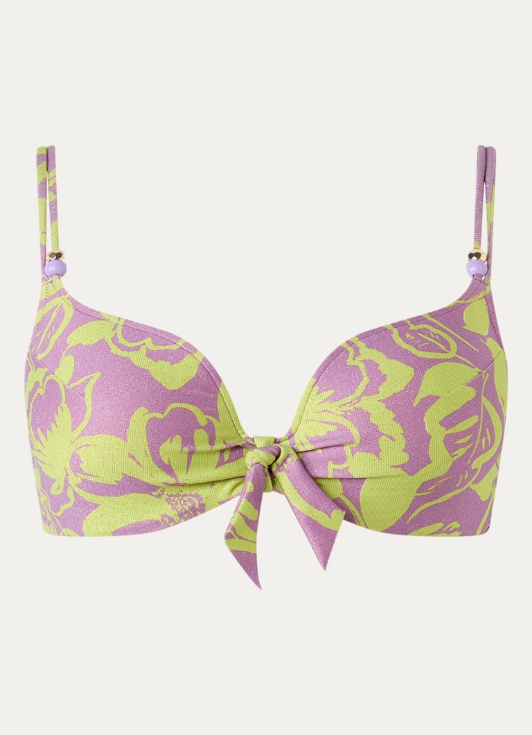 Marie Jo Dames Chalia voorgevormde bikinitop met lurex en bloemenprint in de kleur Lila