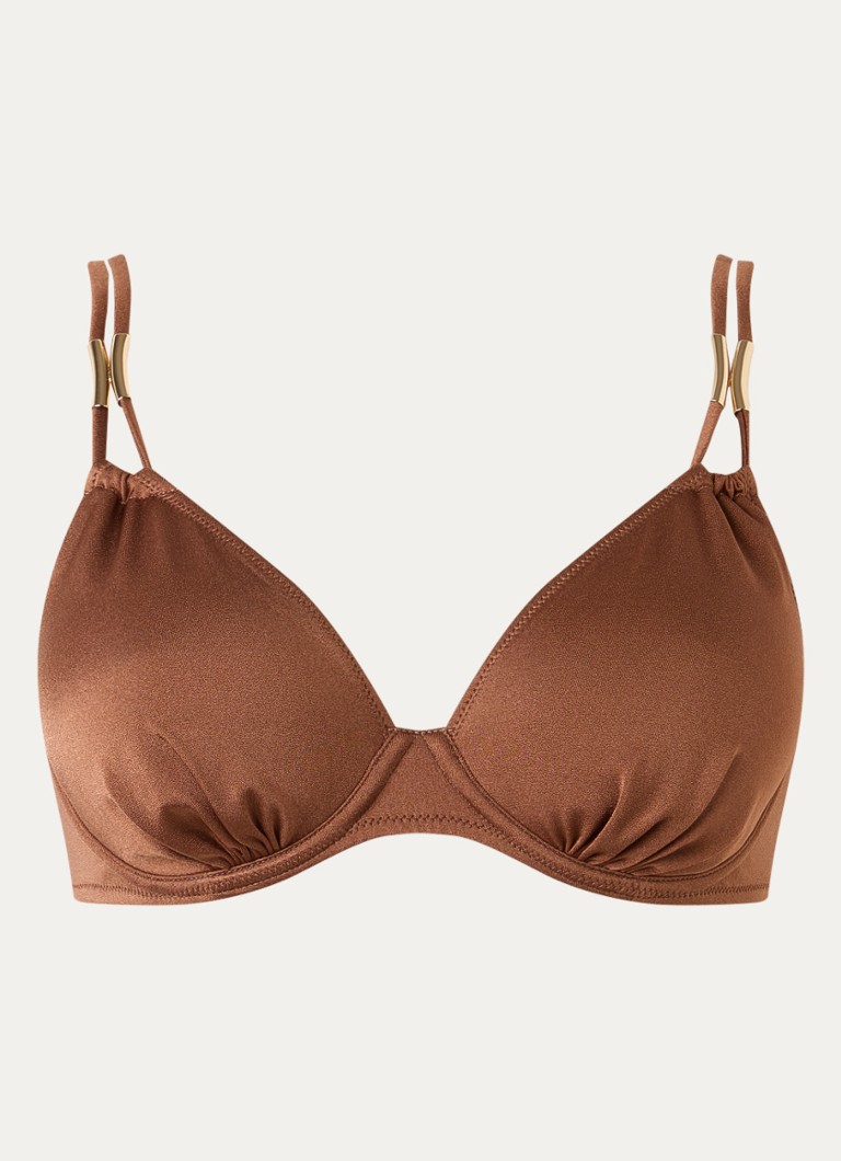 Marie Jo Dames Hello Sunset voorgevormde bikinitop met glanzende finish in de kleur Cognac