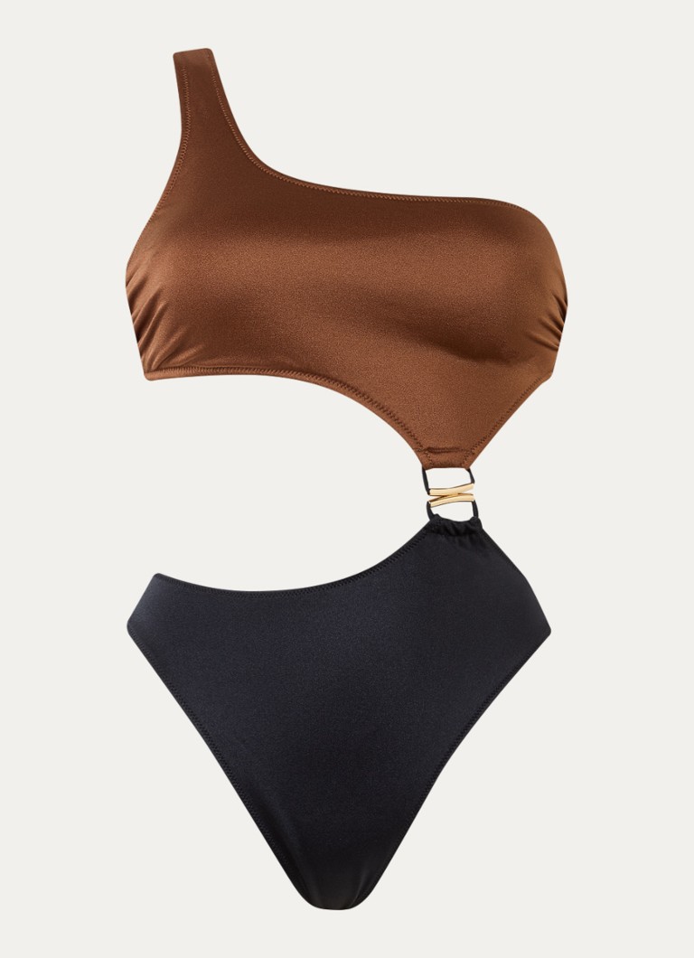 Marie Jo Dames Hello Sunset badpak cut-out detail in de kleur Hazelnootbruin