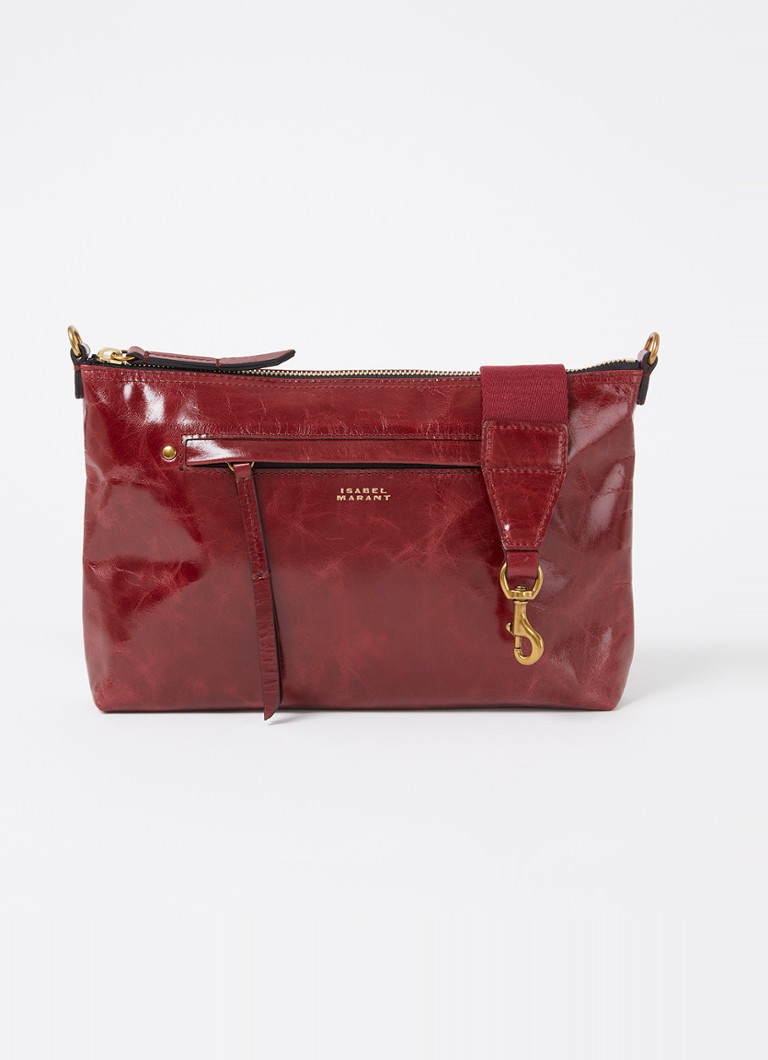 Isabel Marant Dames Nessah clutch van lakleer in de kleur Bordeauxrood, maat: ONE SIZE