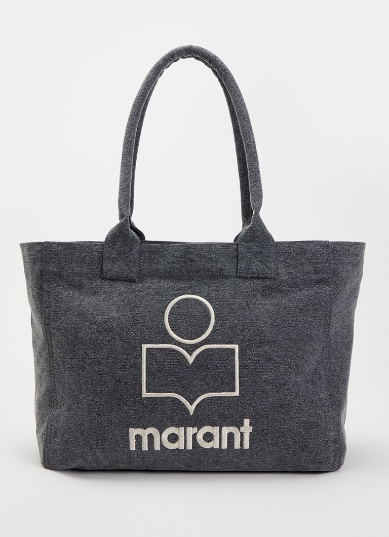 Isabel Marant Dames Yenky shopper van canvas met logoborduring in de kleur Antraciet, maat: 1SZ