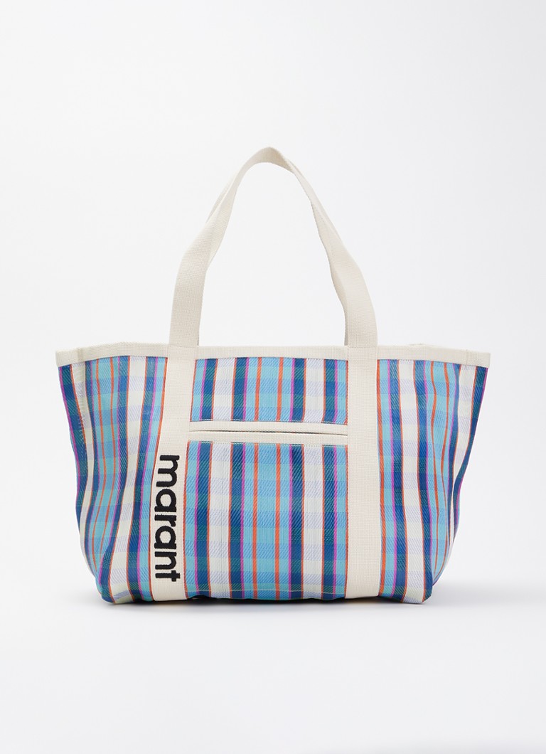 Isabel Marant Dames Darwen shopper met ruitdessin in de kleur Blauwgrijs, maat: one size