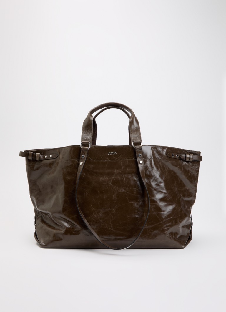 Isabel Marant Dames Winna shopper van kalfsleer in de kleur Bronsgroen, maat: one size