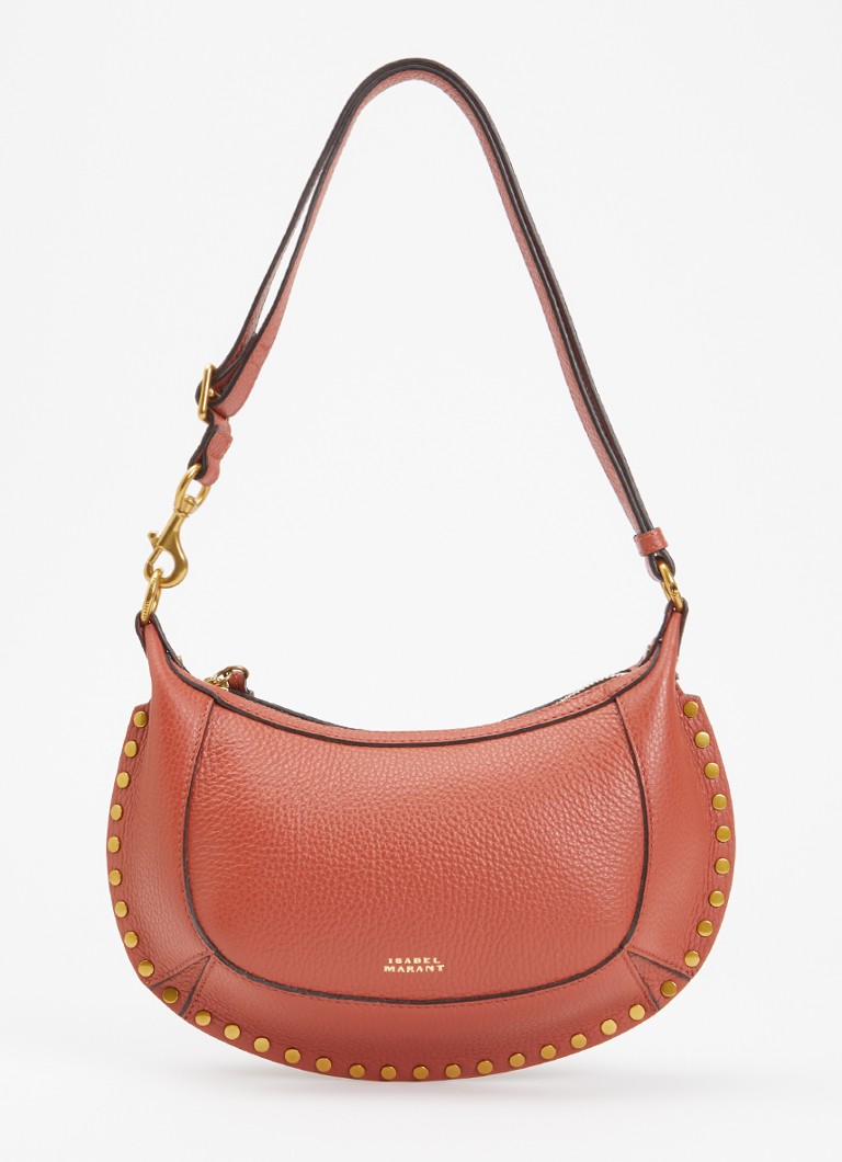 Isabel Marant Dames Oskan Moon schoudertas van leer met studs in de kleur Beige, maat: 1SZ
