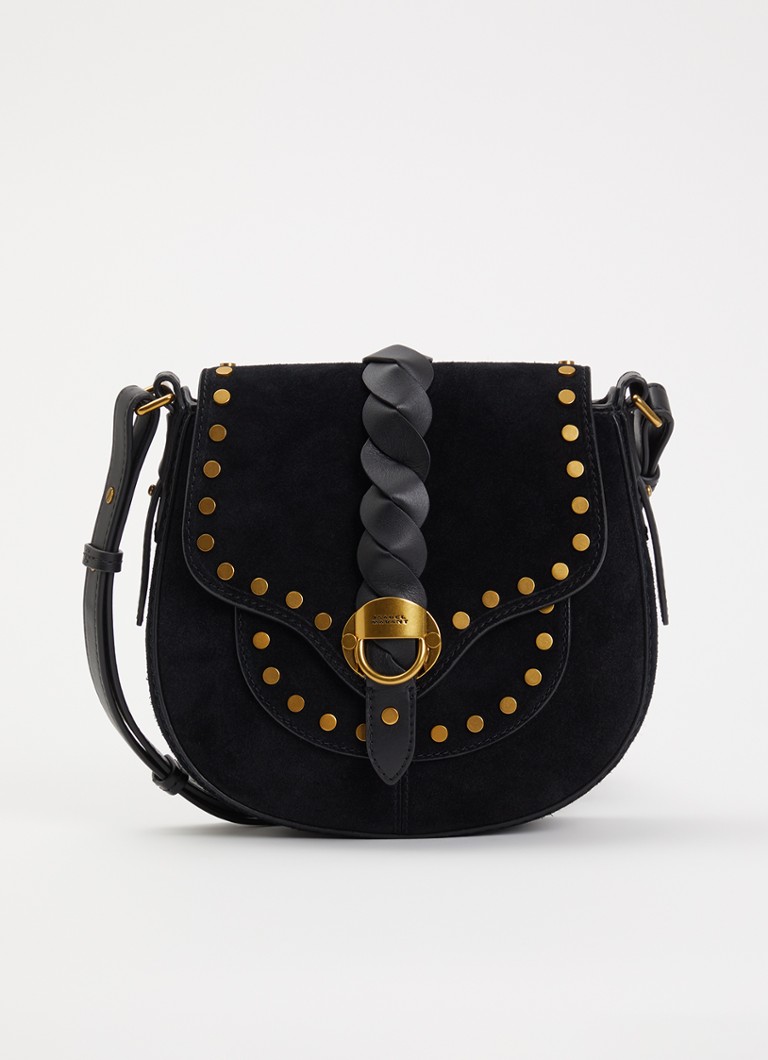 Isabel Marant Dames Altay crossbodytas van kalfssuède in de kleur Zwart, maat: 1SZ