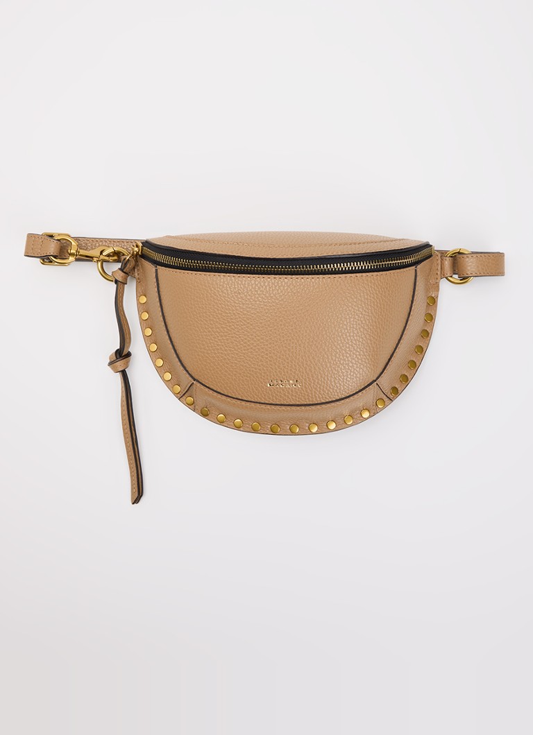 Isabel Marant Dames Skano heuptas van kalfsleer met studs in de kleur Camel, maat: 1SZ