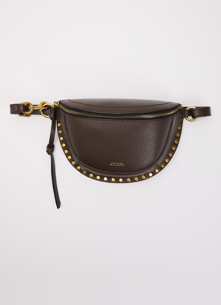Isabel Marant Dames Skano heuptas van kalfsleer met studs in de kleur Bruin, maat: 1SZ
