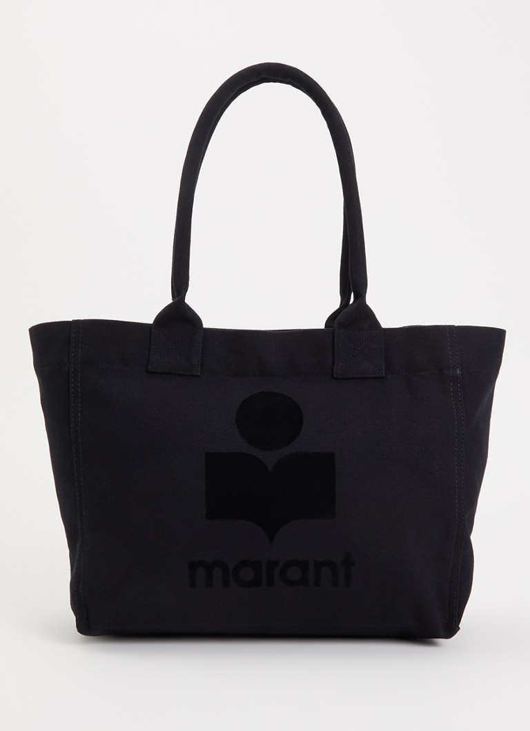 Isabel Marant Dames Yenky shopper van canvas met logoborduring in de kleur Zwart, maat: 1SZ