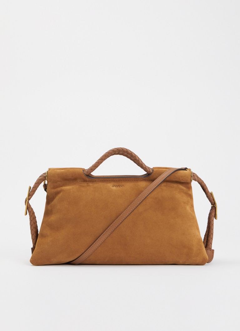 Isabel Marant Dames Pipa M handtas van kalfssuède met afneembare schouderriem in de kleur Cognac, maat: 1SZ