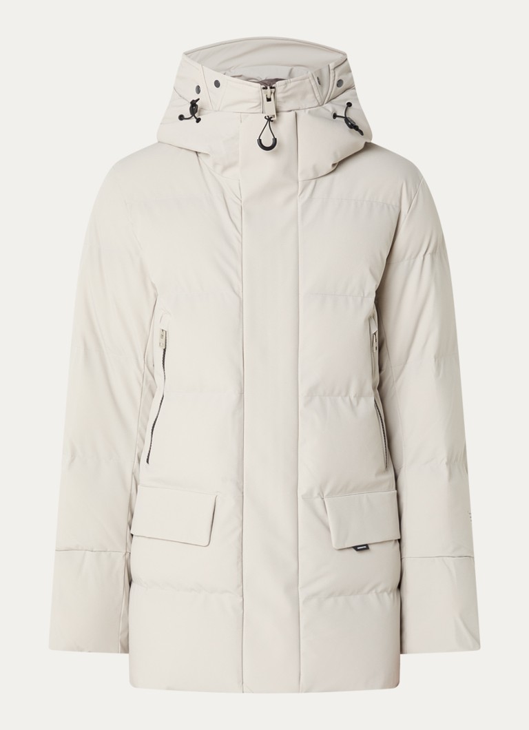 Krakatau Heren Cassini gewatteerde parka met capuchon en waterafstotende coating in de kleur Lichtgrijs, maat: XXL