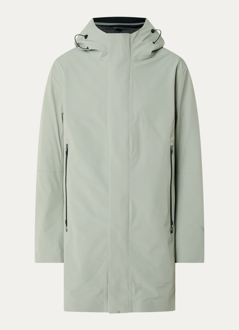 Krakatau Heren Qm590 PLANCK Liner parka met capuchon en ritszakken in de kleur Taupe, maat: M