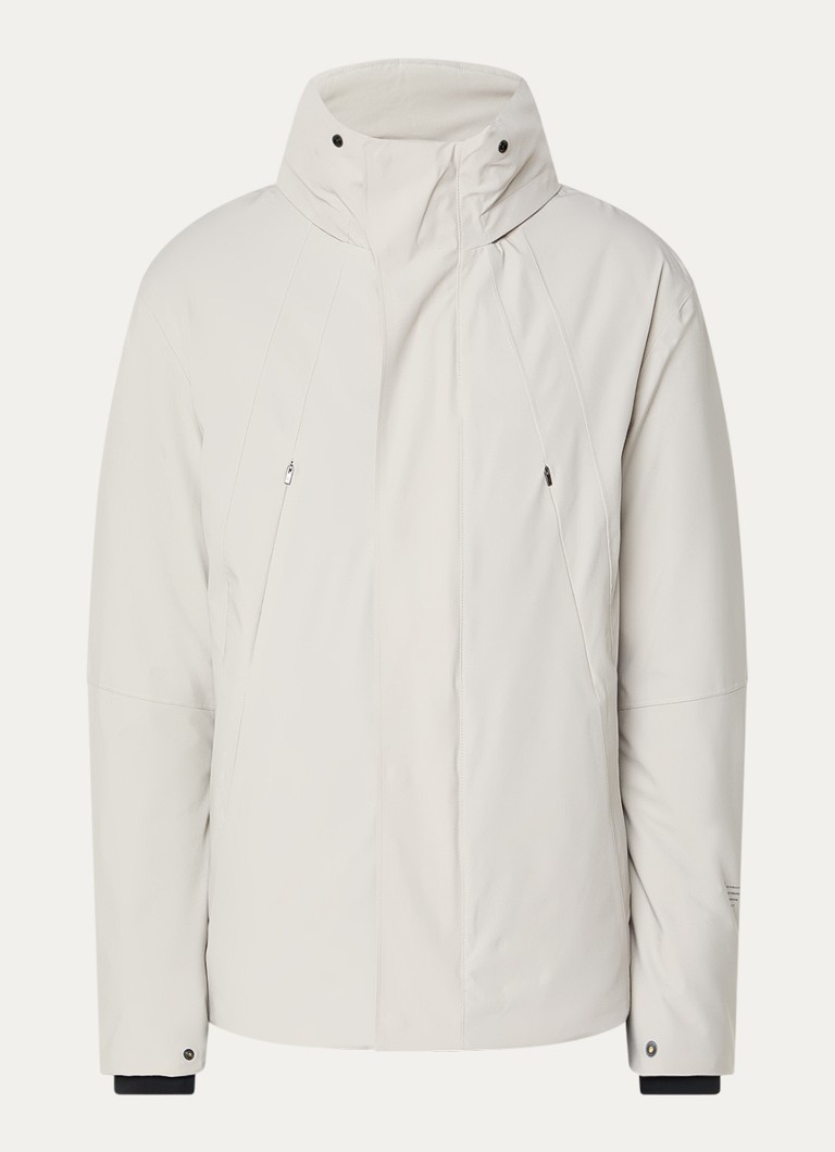 Krakatau Heren Softshell jack met capuchon en ritszakken in de kleur Lichtgrijs, maat: XXL