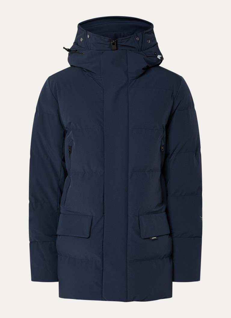 Krakatau Heren Qm597 gewatteerde jas met capuchon in de kleur Donkerblauw, maat: XXL