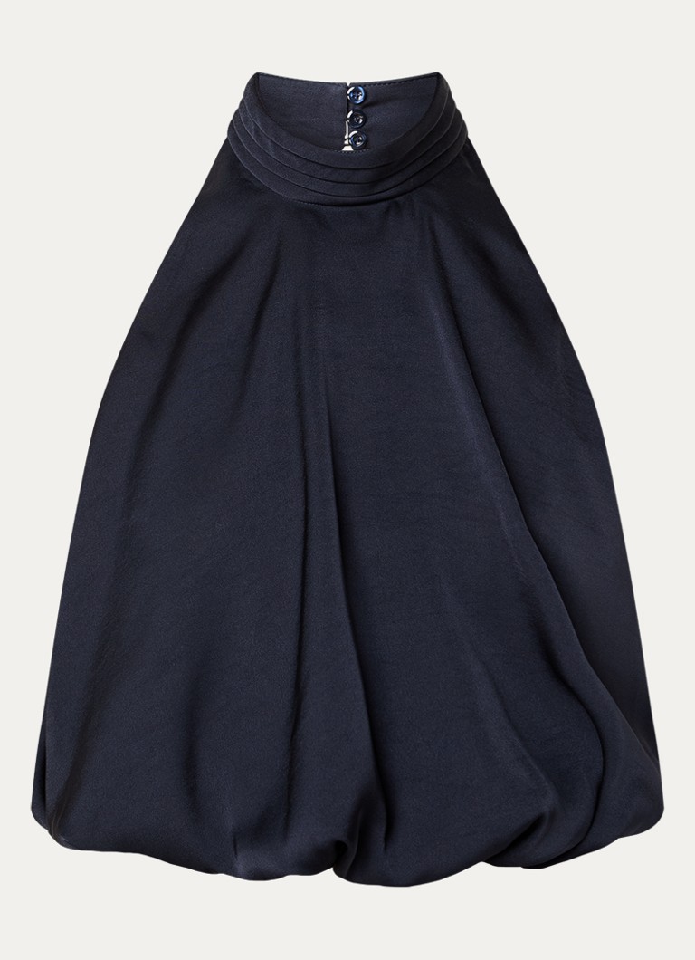 Claudie Pierlot Dames Haltertop van satijn in de kleur Donkerblauw