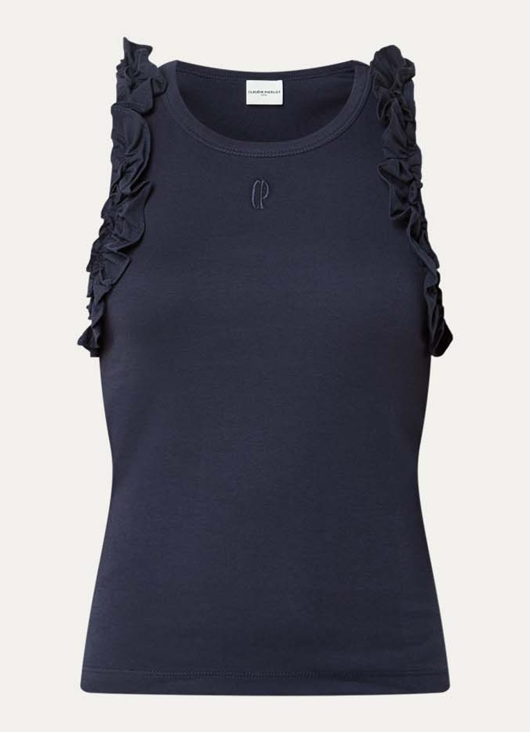 Claudie Pierlot Dames Tanktop met ruches in de kleur Blauw