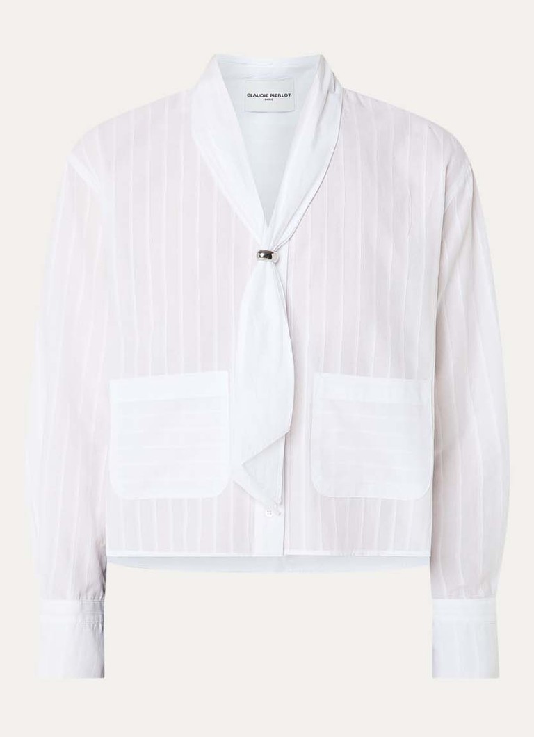Claudie Pierlot Dames Charlie blouse met opgestikte zakken in de kleur Wit