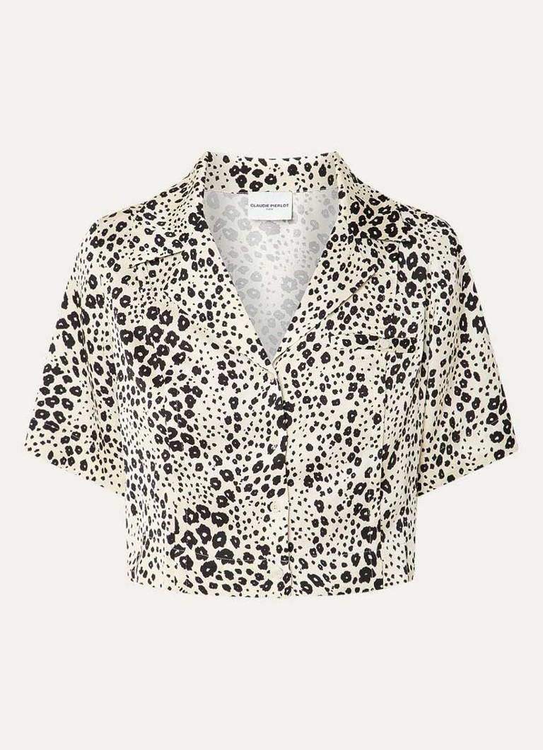 Claudie Pierlot Dames Clair cropped tuniek met print in de kleur Wit