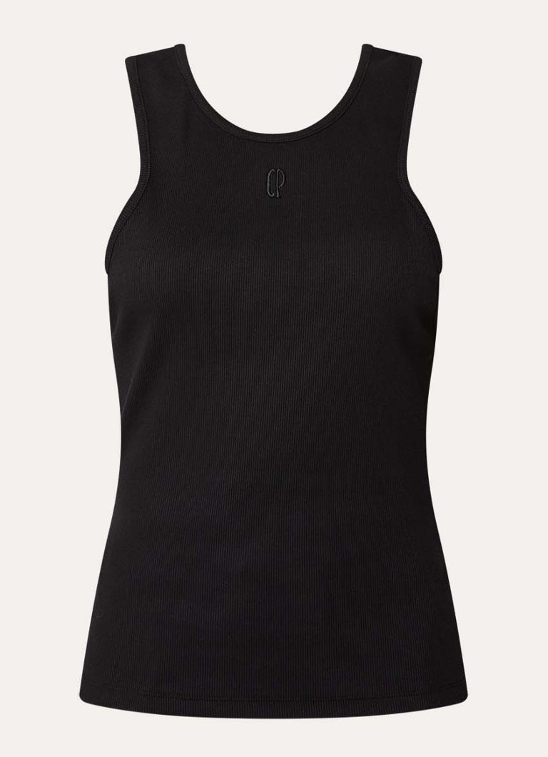 Claudie Pierlot Dames Tuliana tanktop met logoborduring in de kleur Zwart