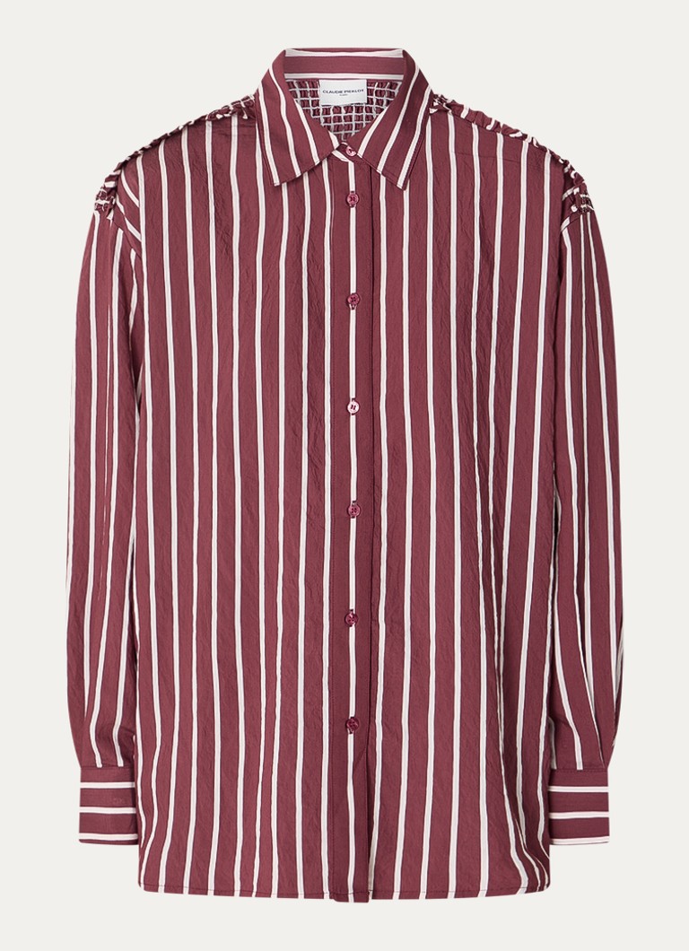 Claudie Pierlot Dames Blouse met streepprint in de kleur Bordeauxrood